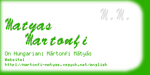 matyas martonfi business card